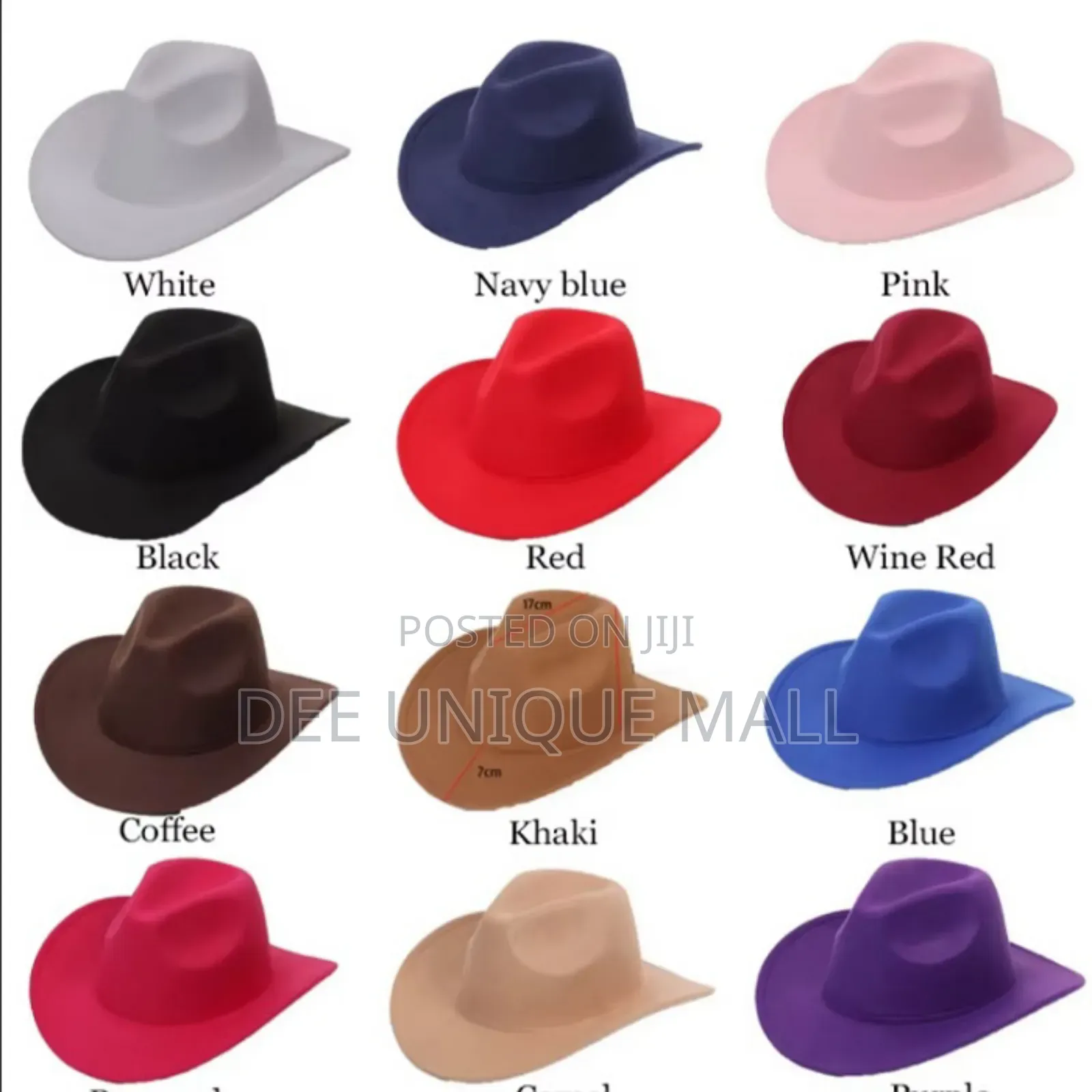 Navy Blue Cowboy Hat.Available In Colors