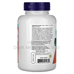 Magnesium Glycinate, 180 Tablets (100 Mg Per Tablet)