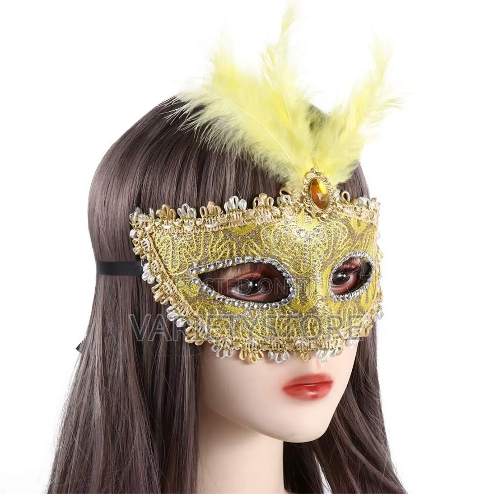 Peacock Feathers Half Face Halloween Party Mask
