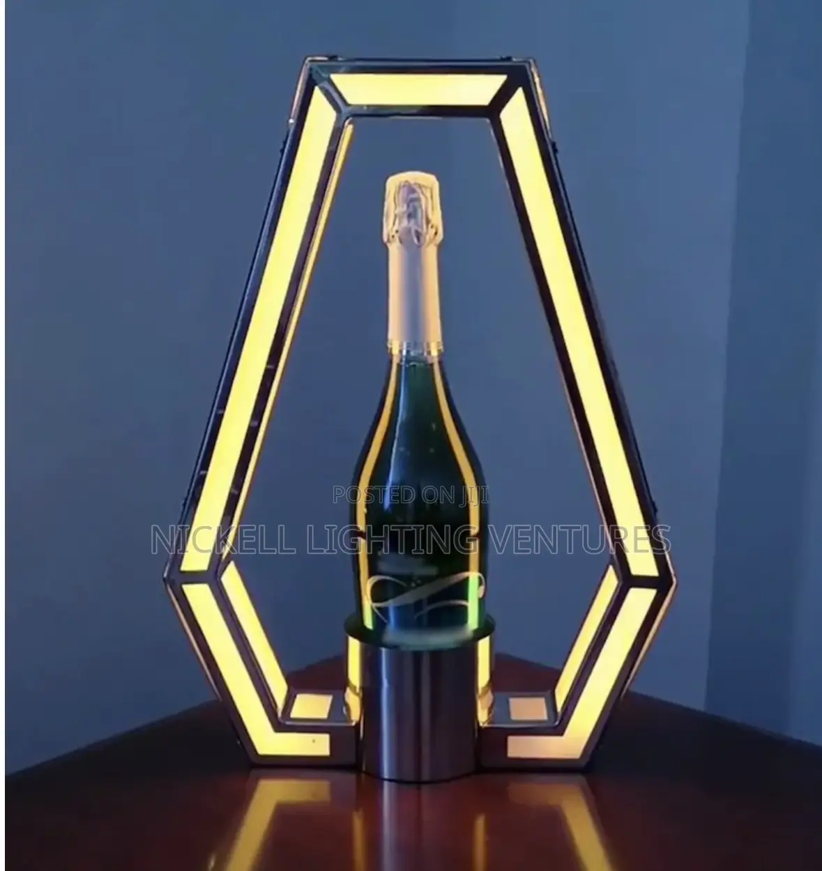 Led-Lighted Champagne Bottle Display Stand
