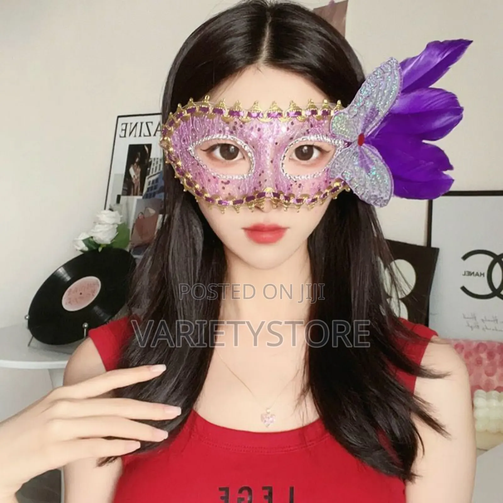 Feather Butterfly Women Masquerade Mask