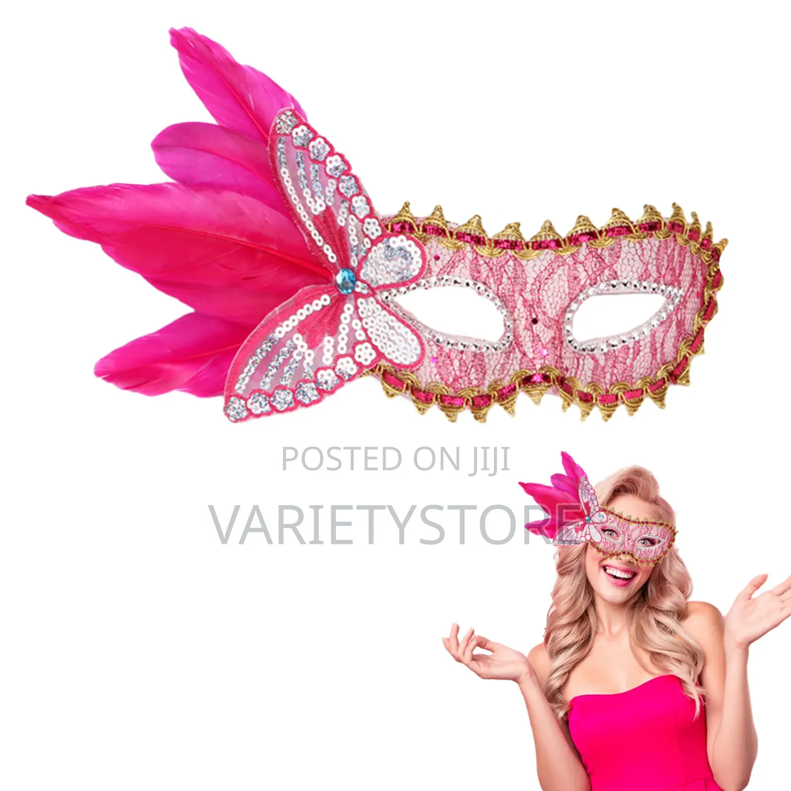 Feather Butterfly Women Masquerade Mask