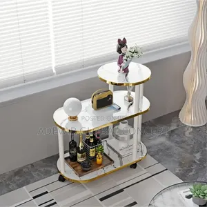 Nordic Marble Pattern Solid Wood Side Coffee Table With Storage