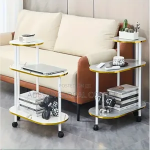 Nordic Marble Pattern Solid Wood Side Coffee Table With Storage