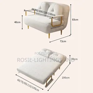 Modern Cream Fabric Sofa Bed ( Convertible )