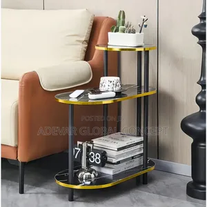 1pc Nordic Minimalist Marble Design Coffee Table With Wheels