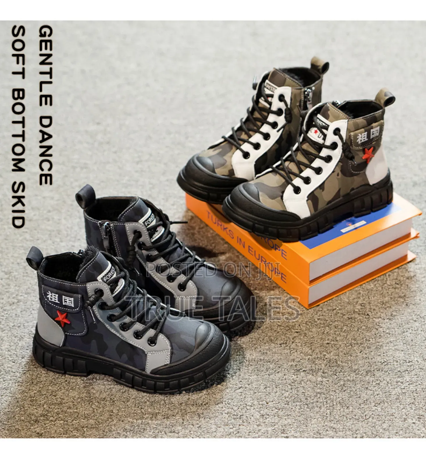 Boy's Camouflage Pattern Solid Boots