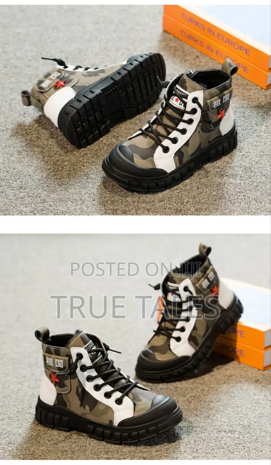 Boy's Camouflage Pattern Solid Boots