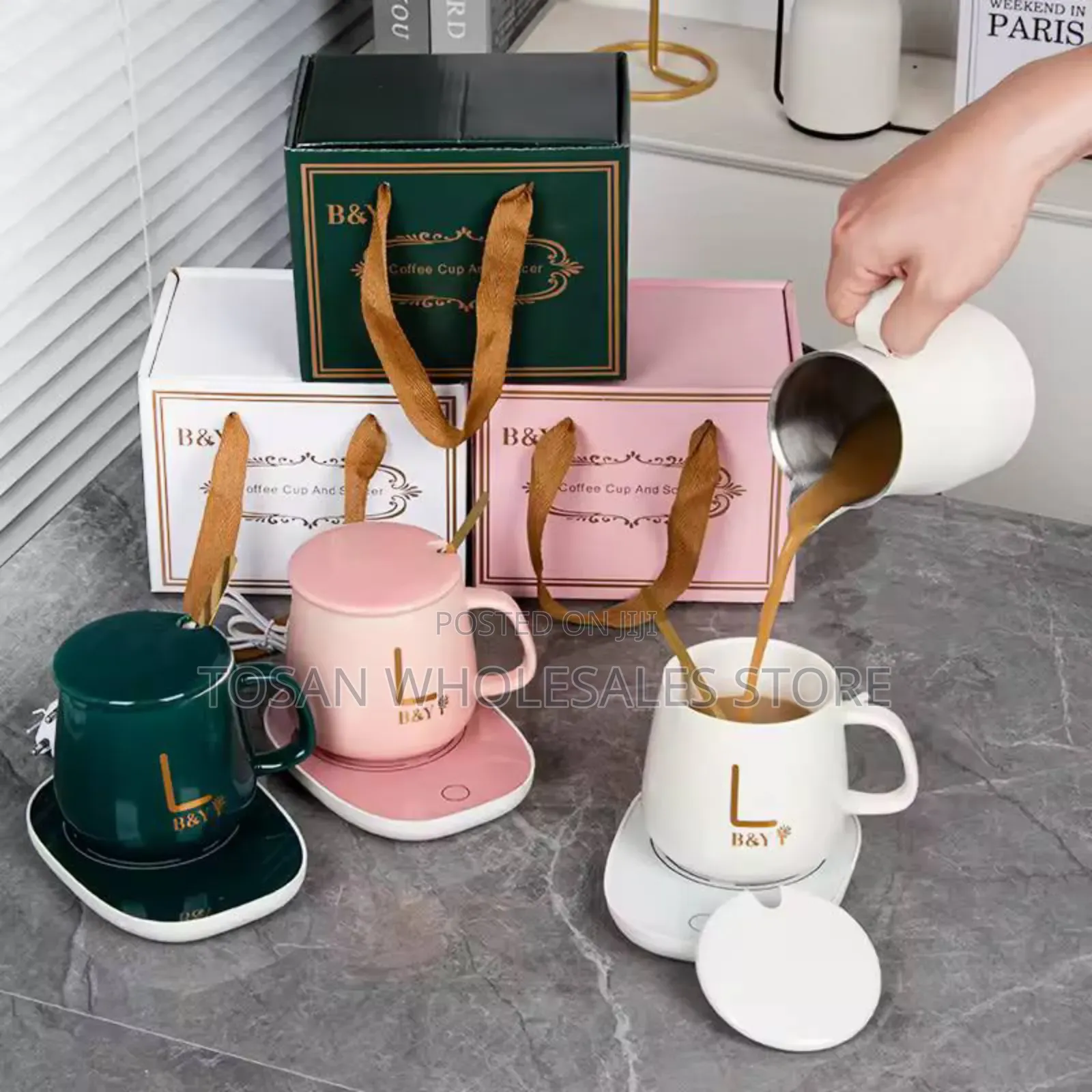 Ceramic Coffee Cup With Automatic Heating Pad
