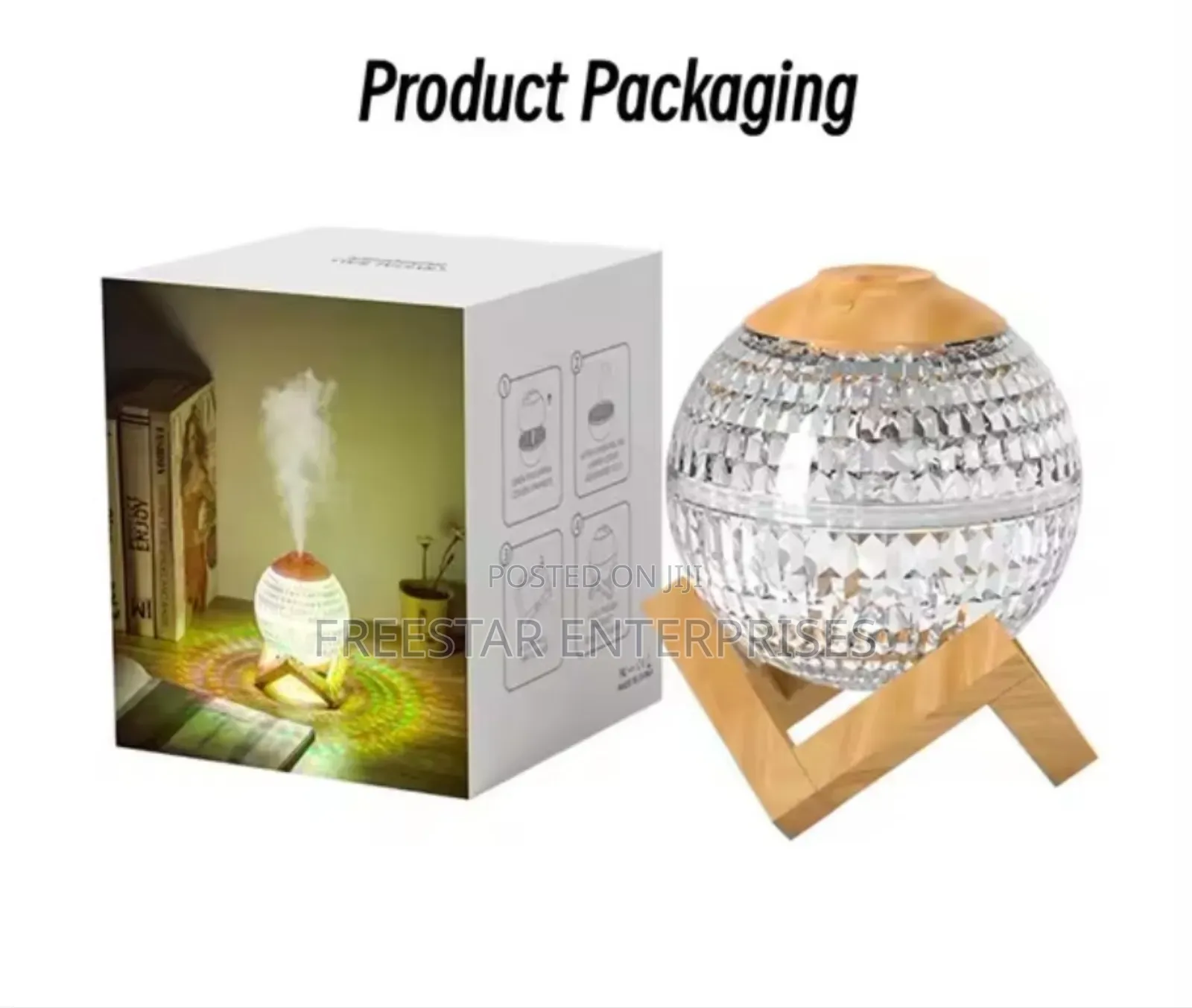 Crystal Ball Humidifier. Aroma Diffuser With RGB Colorful Light.