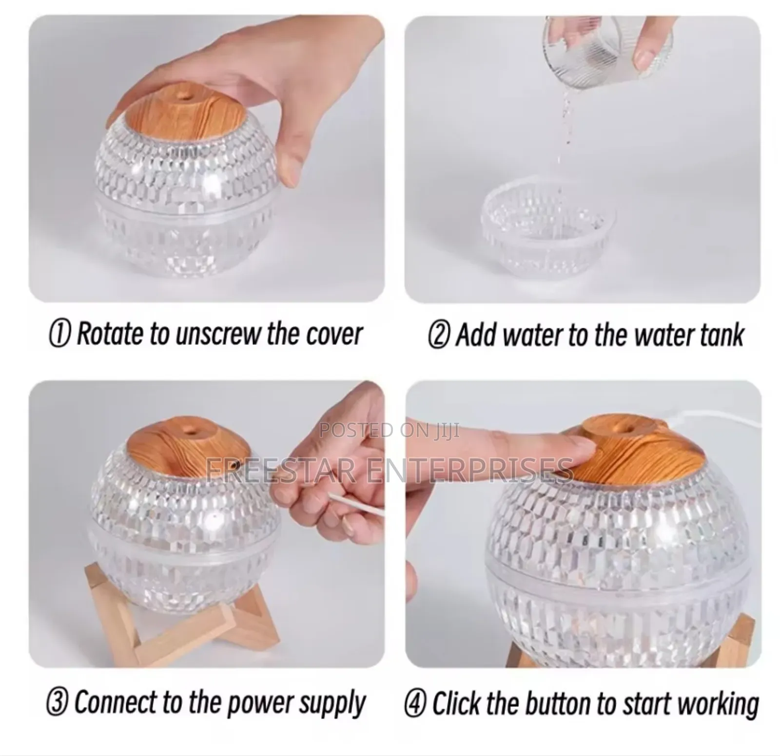 Crystal Ball Humidifier. Aroma Diffuser With RGB Colorful Light.