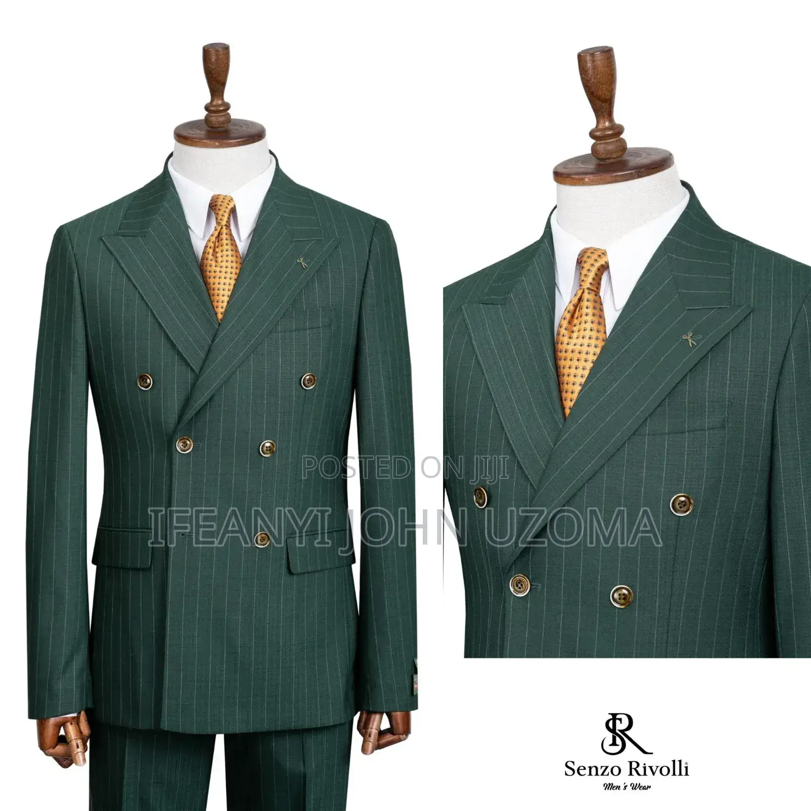 Good Double Breasted Stribe Men Suit