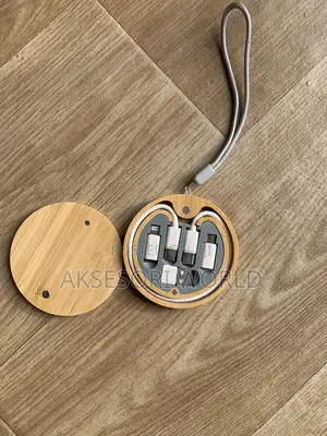 Bamboo Wooden Data Cable Set Corporate Gift