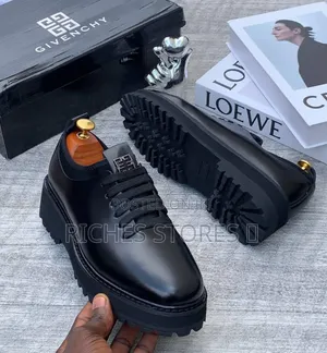 Authentic Quality Black Givenchy Lace-Up Leather Shoes