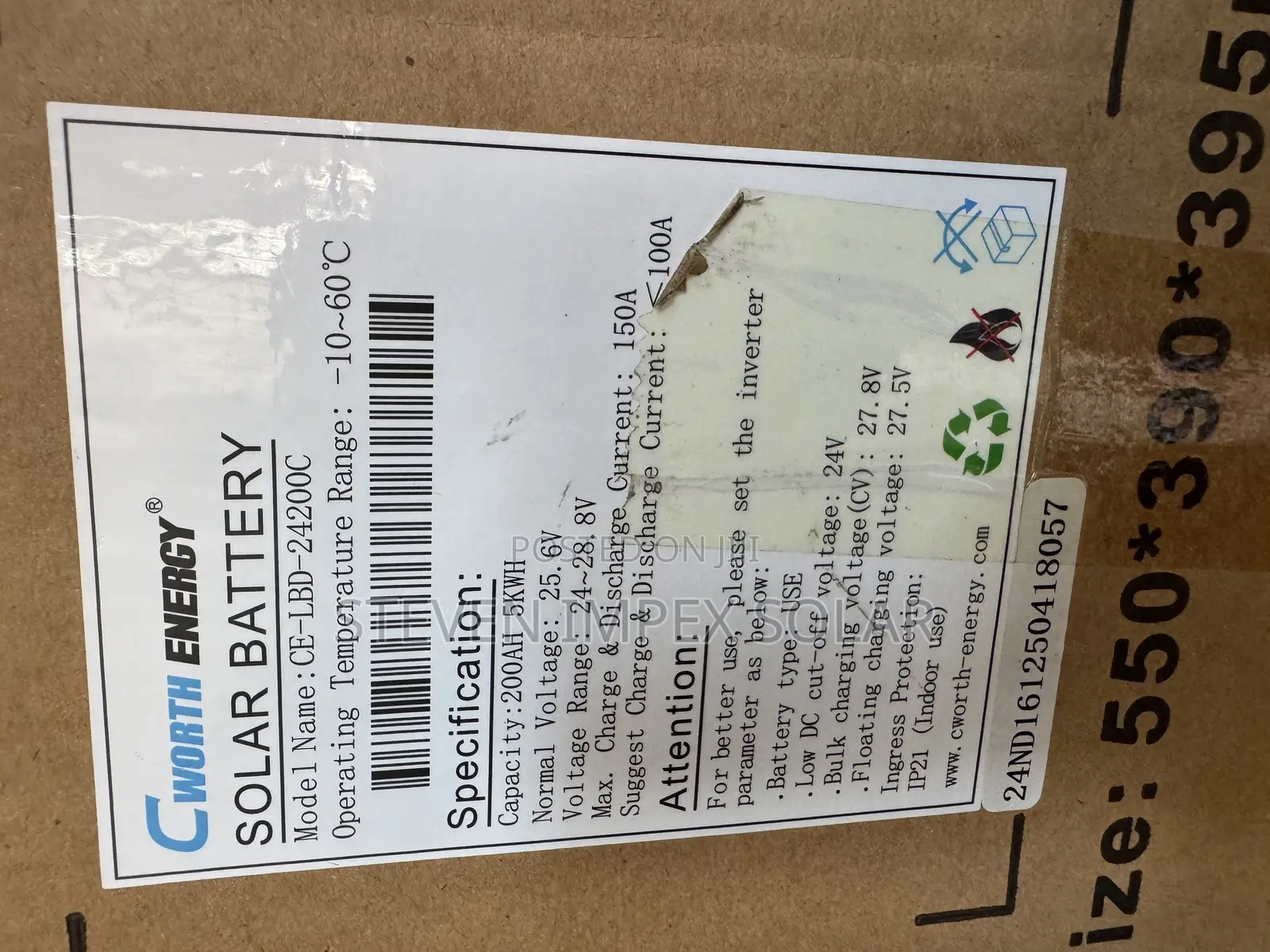 Cworth Icon Lithium Solar Battery 5kwh 24v 100ah