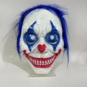 Halloween Smile Mask With Green Hair
