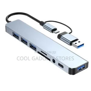 8 in 2 Usb +Type C Hub Docking Station With 3.5mm Audio Jack Adapter M