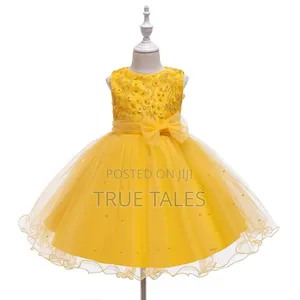 Cute Young Girls Yellow Ballerina Ballgown Dress