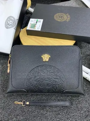 Versace Quality Luxury Men Genuine Leather Purse