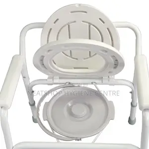 Powder Coated Steel Commode Chair With Plastic Armrest