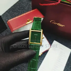 Cartier Quality Luxury Men Genuine Leather Wristwatch