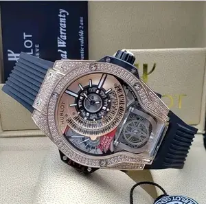 Hublot Quality Luxury Men Chronograph Rubber Strap Wristwatch