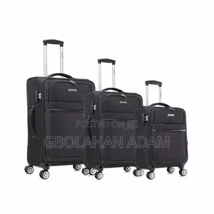 3-Piece Fabric Soft Luggage Set With Swivel Wheels