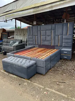 Ash Padded Bed  With Bedside.