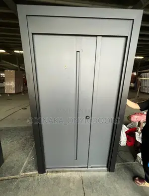 7ft By 4ft Turkey Luxury Metal Door ( Gray Color Plain Design)