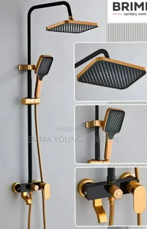 Black and Gold Brimix Standing Shower