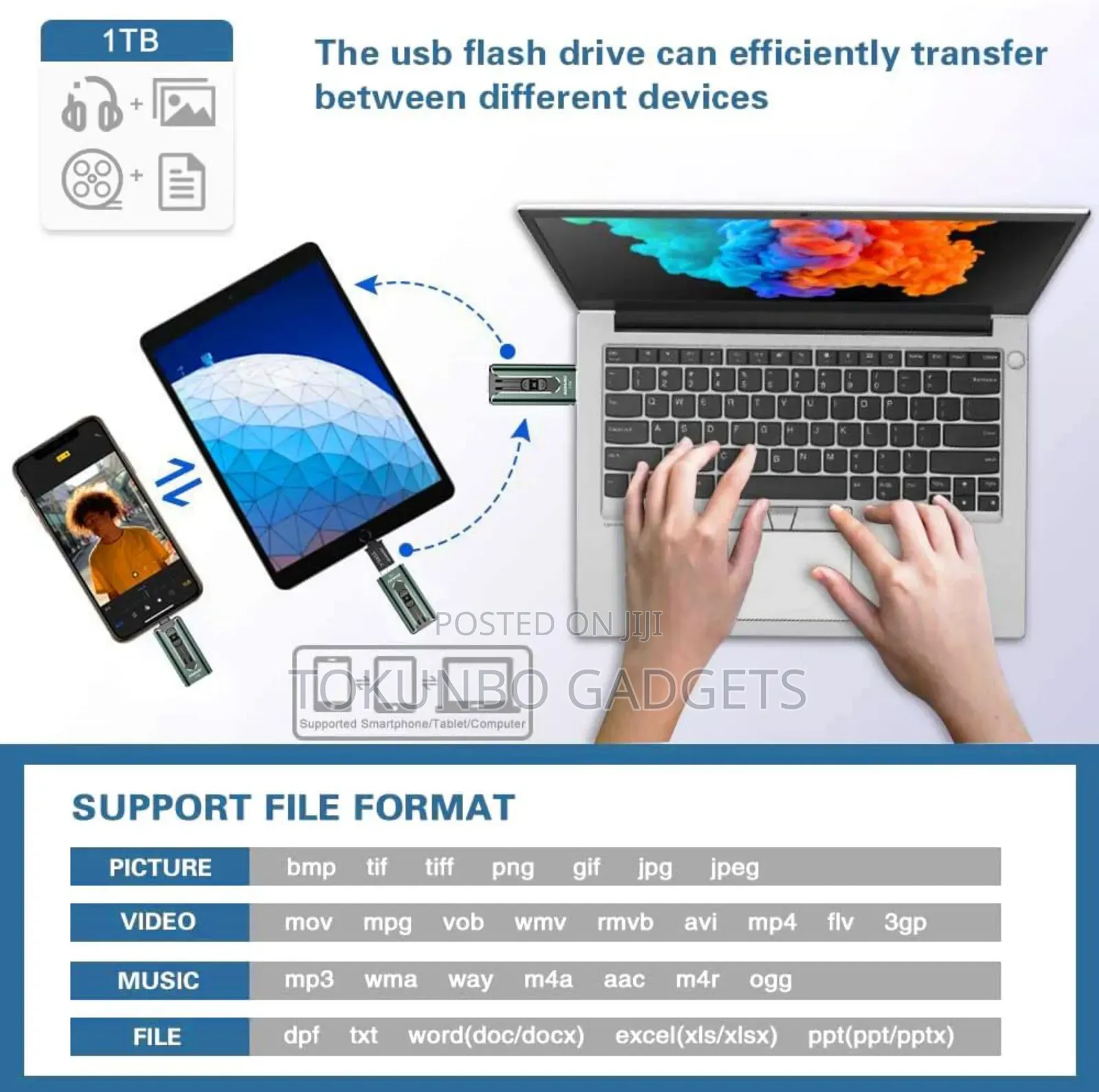 1tb Usb3.0 Auamoz 3 In 1 Flash Drive