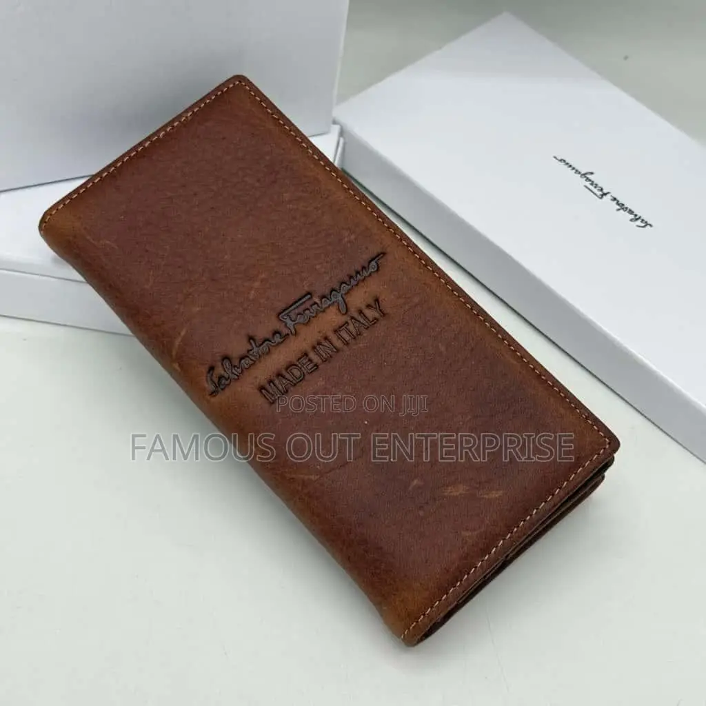 Premium Brown Leather Long Wallet for Men – Stylish Durable
