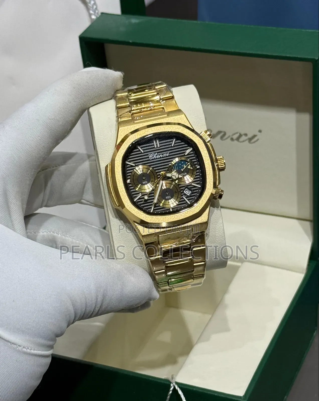 Chenxi Gold Chain Watch (Black Face Dial)