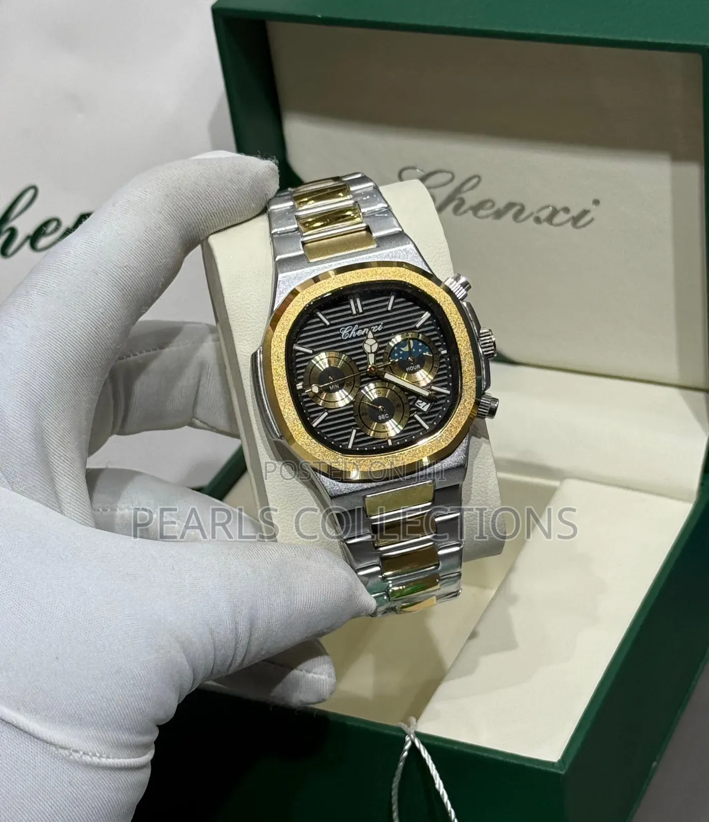Chenxi Gold Chain Watch (Black Face Dial)