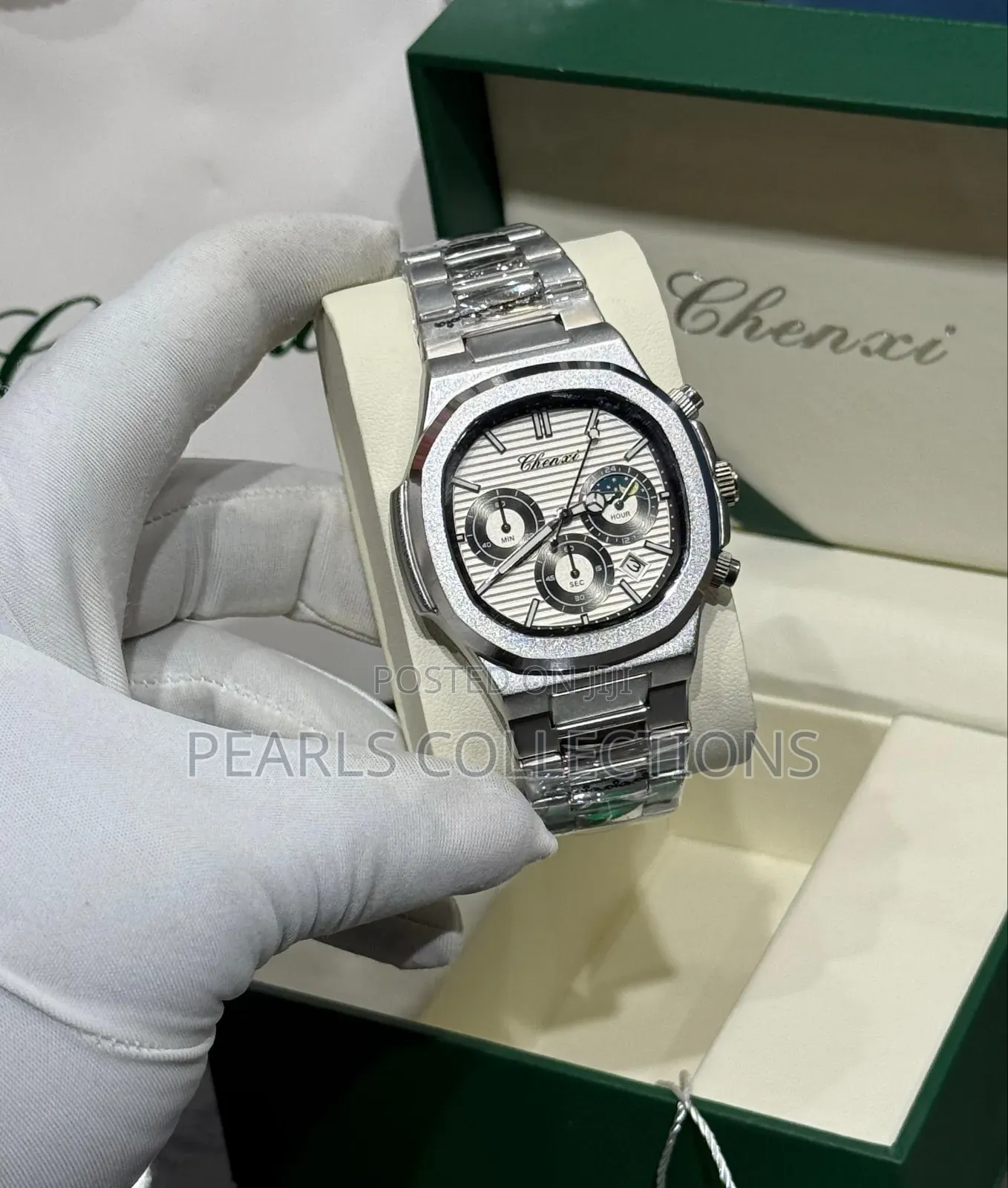 Chenxi Silver Chain Watch (White Face Dial)