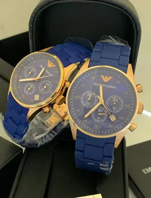 Emporio Armani Rubber Chain Wrist Watch Together