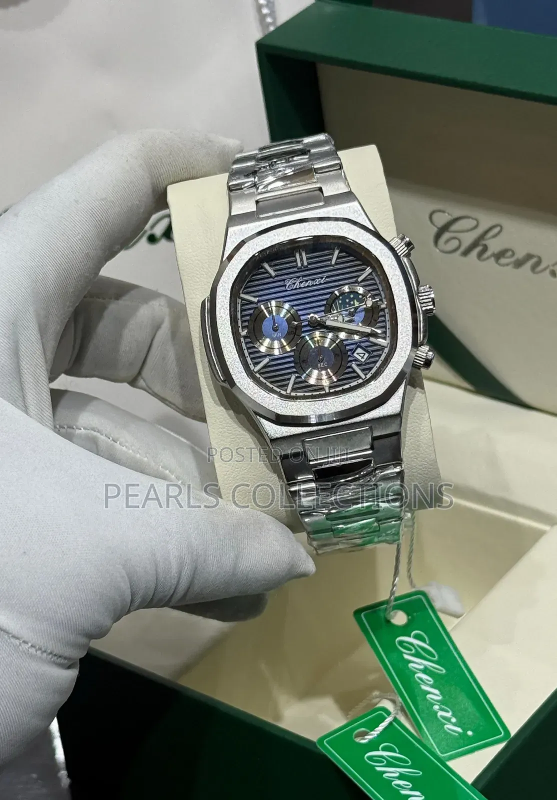 Chenxi Silver Chain Watch (Black Face Dial)