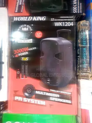 World King WKB Public Address System 12inches Speaker With Double Mic