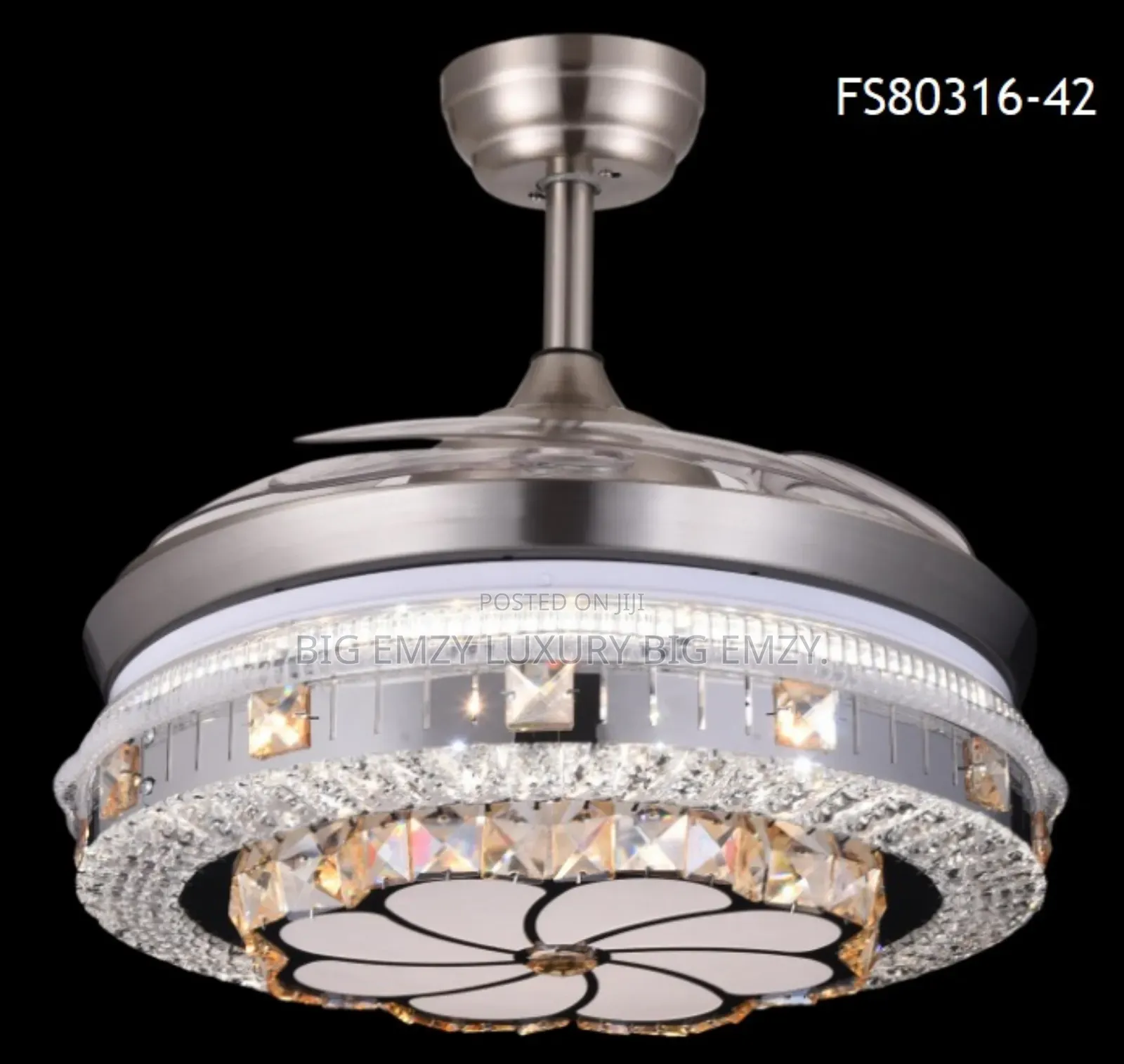 Crystal Led Fan Chandelier Lights.
