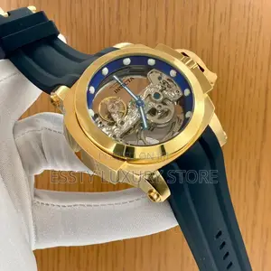 Automatic Engine Invicta Rubber Wristwatch