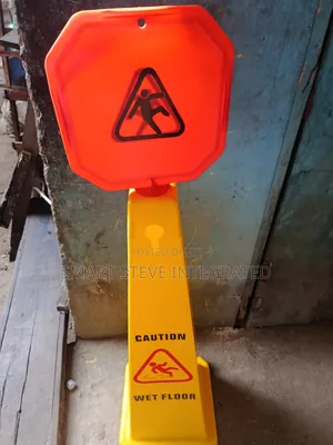 Caution: Wet Floor" Sign.