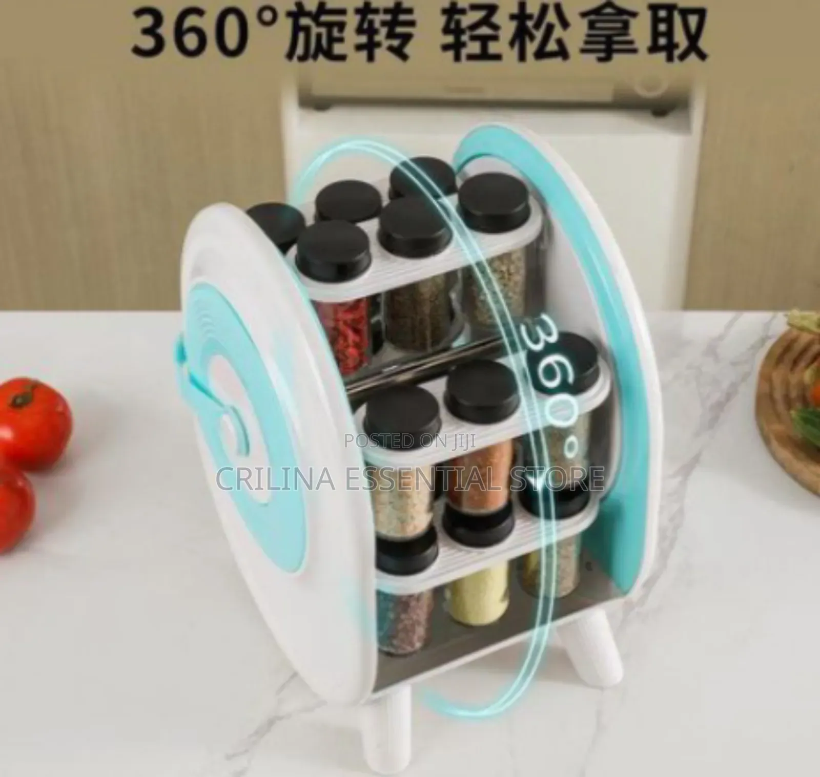 Convenient 18 Jar Rotating Spice Rack