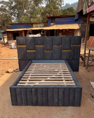 Gold Gray Padded Bed 