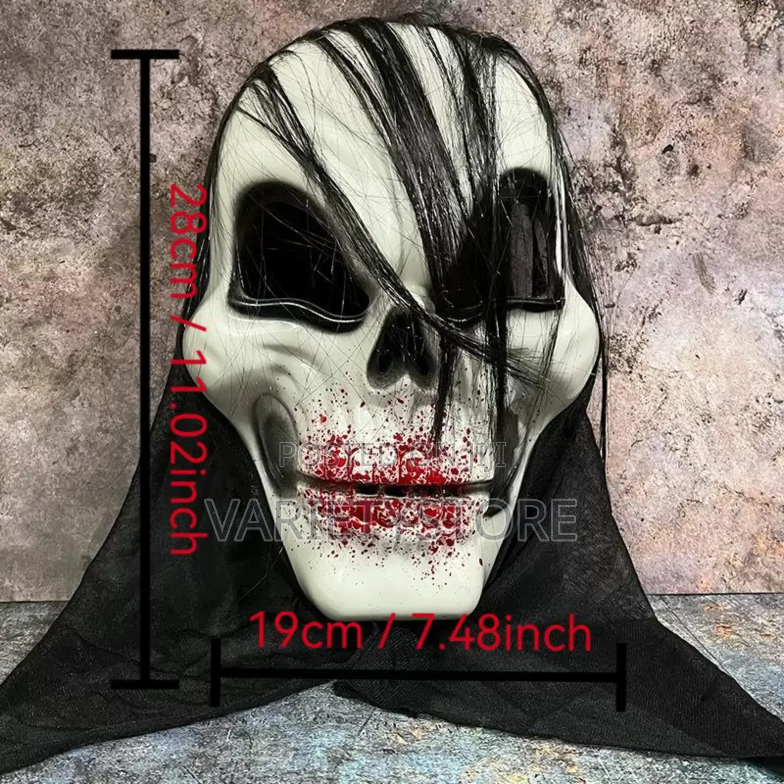 Halloween Ghost Face Mask With Head Cover