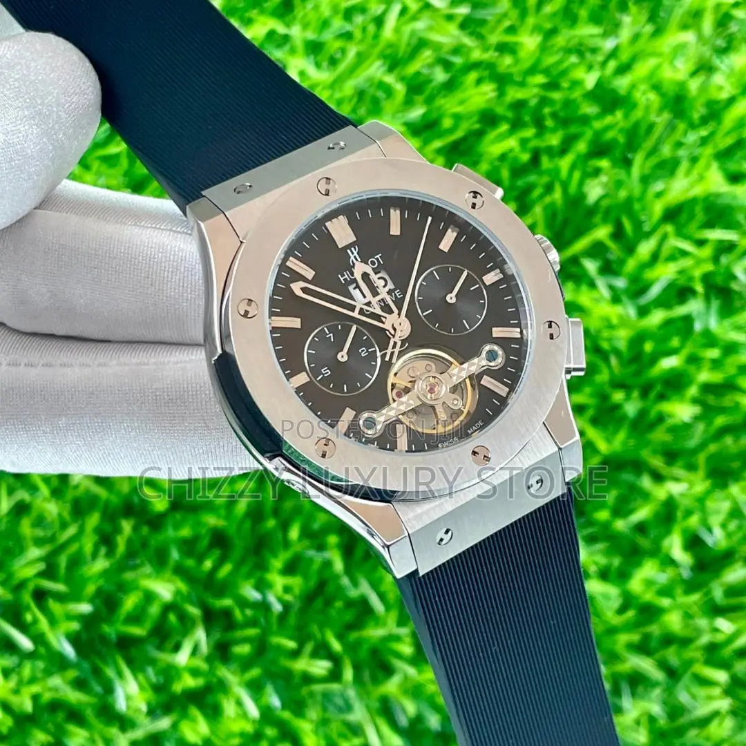 Hublot Quality Luxury Men Genuine Leather Wristwatch Hublot Quality luxury Men