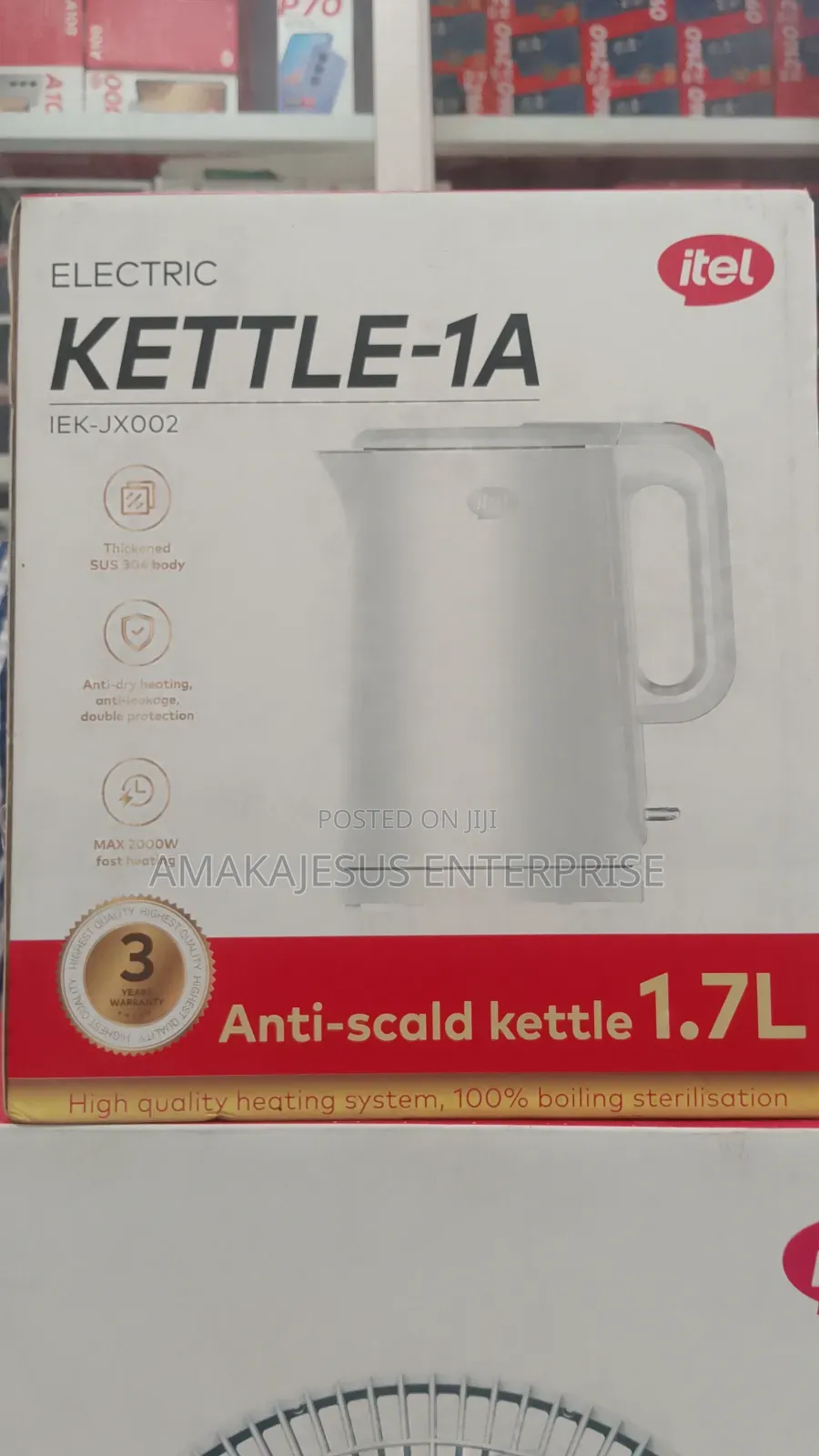 Itel Electric Kettles -1a 1.7l 100% True Boiling