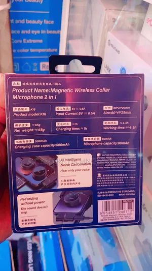  Remax 2 In1 Noise Cancelling Magnetic Wireless Collar Microphone