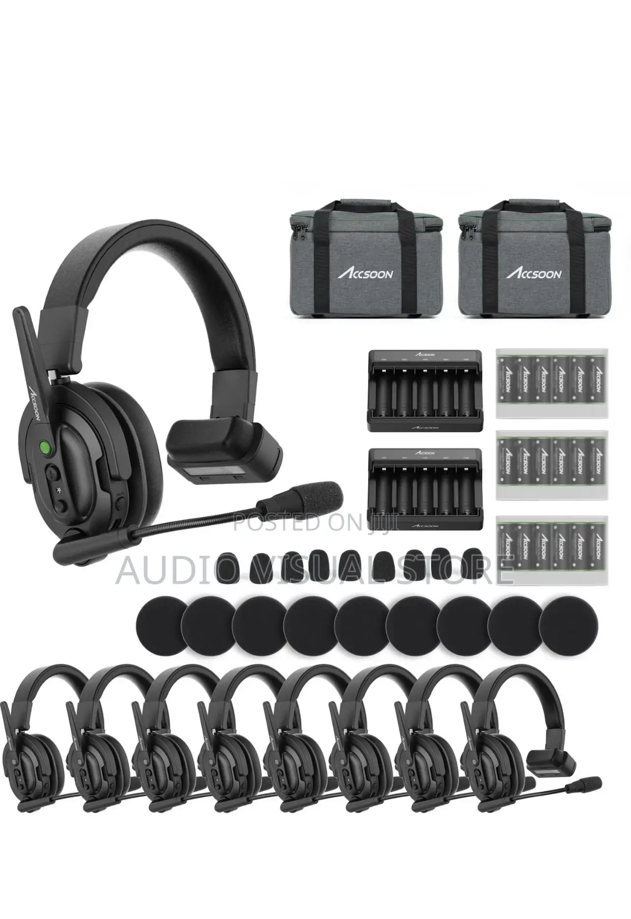 Accsoon Como Wireless Intercom Headset Kit (1 Host, 8 Remotes)