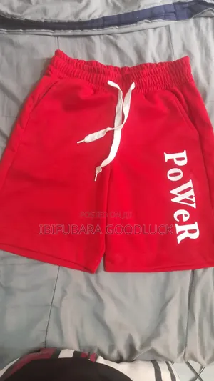 Quality Unisex Short Red With Power Design
