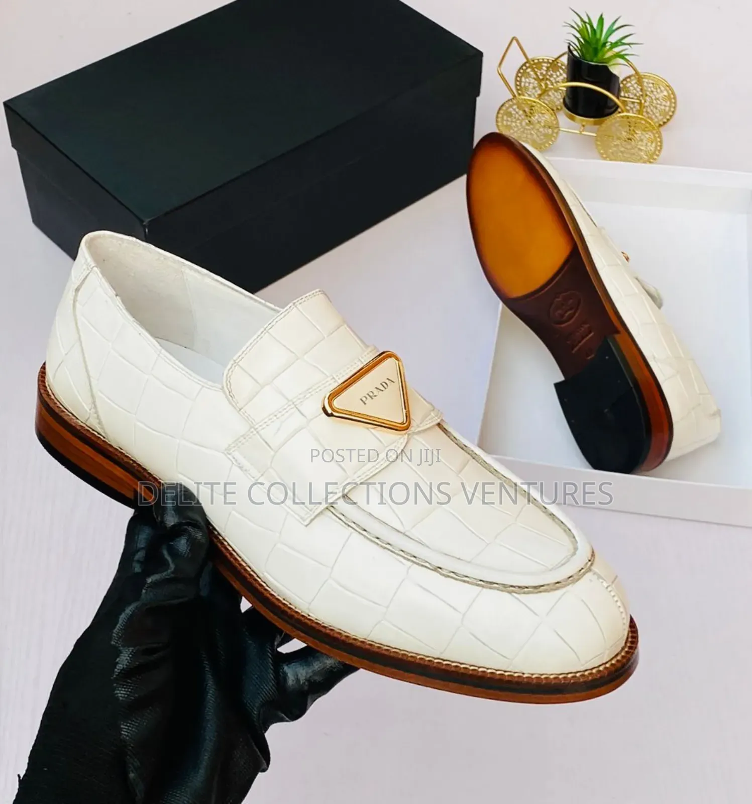Prada Brushed-Leather Lining Calf Leather 100%Farfetch Id: